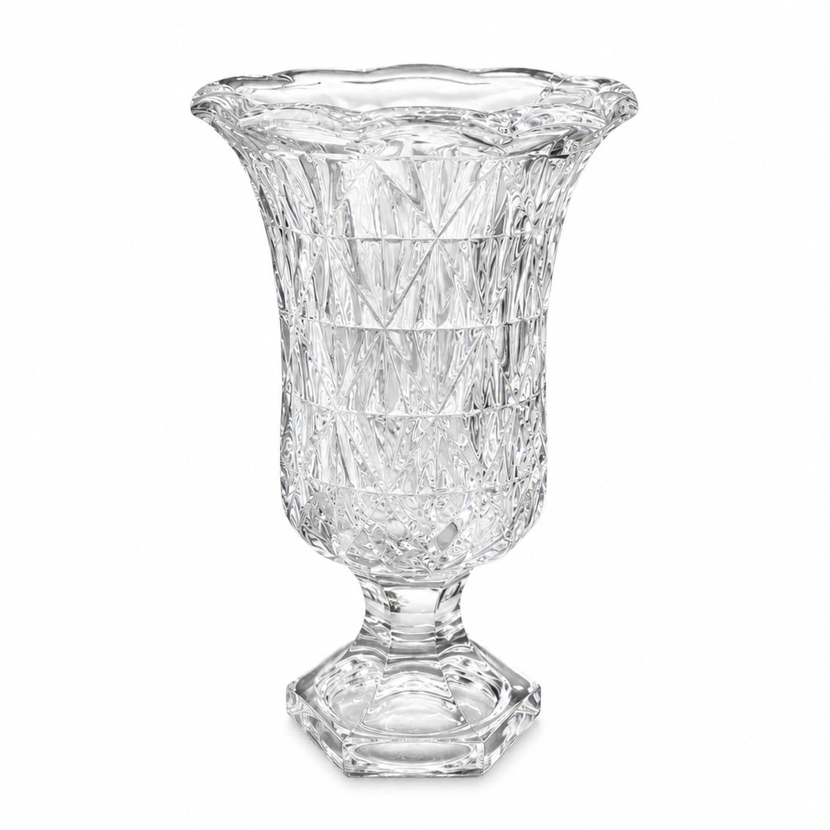 Footed Glass Urn Vase, 18 x 28 cm