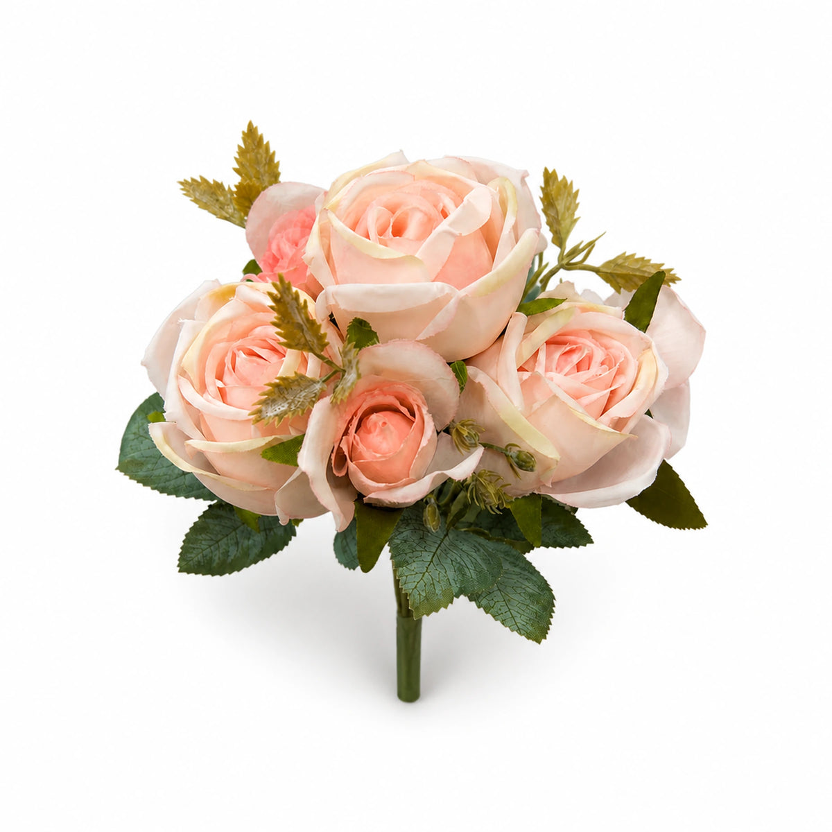 White Rose Mini Bouquet — Pink studio view