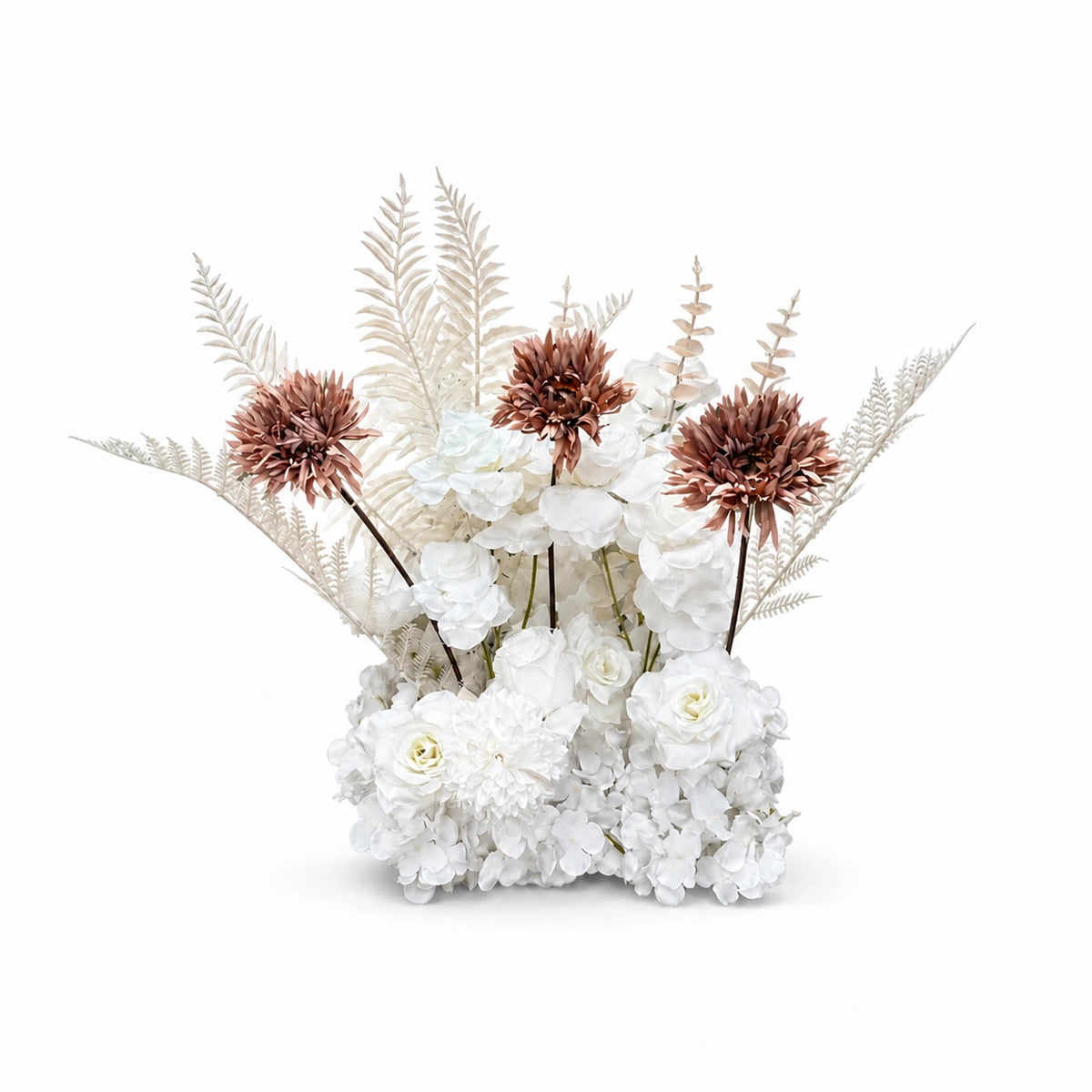 White Elegance Centerpiece — Brown studio view