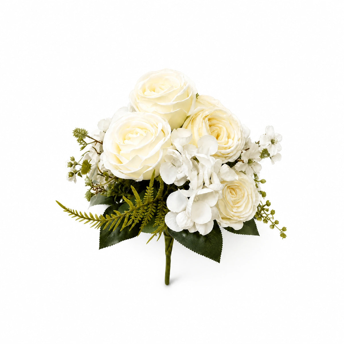 Pink, Cream & White Floral Bouquet — Cream studio view