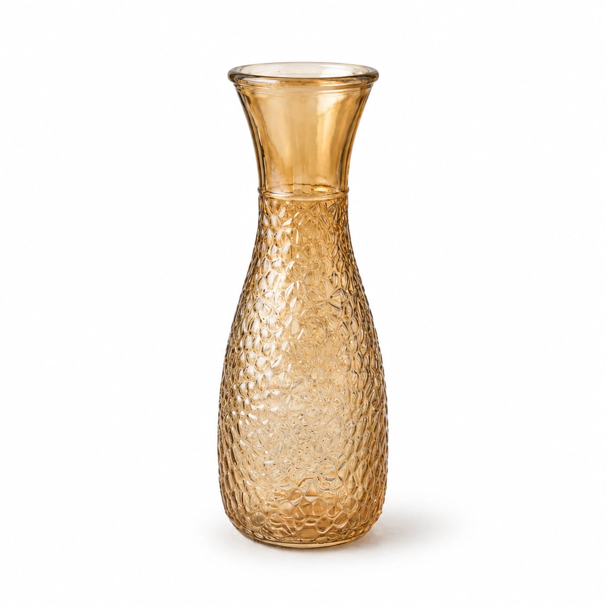 Hammered Glass Vase — Amber studio view