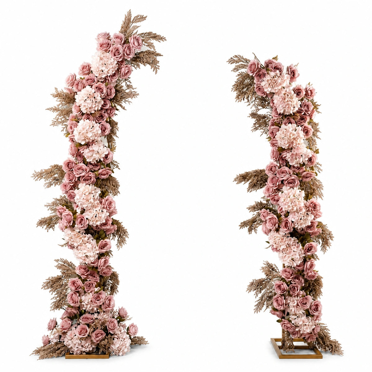 Modular Floral Arch Installation — Pink studio view