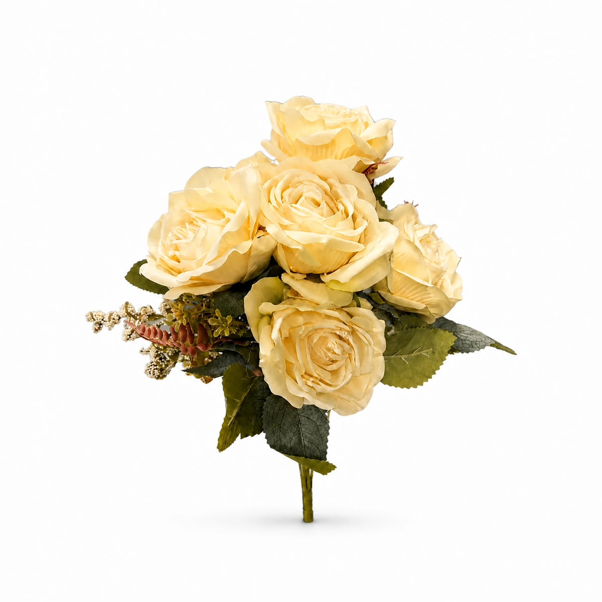 Pink, White & Beige Floral Bouquet — Ivory studio view