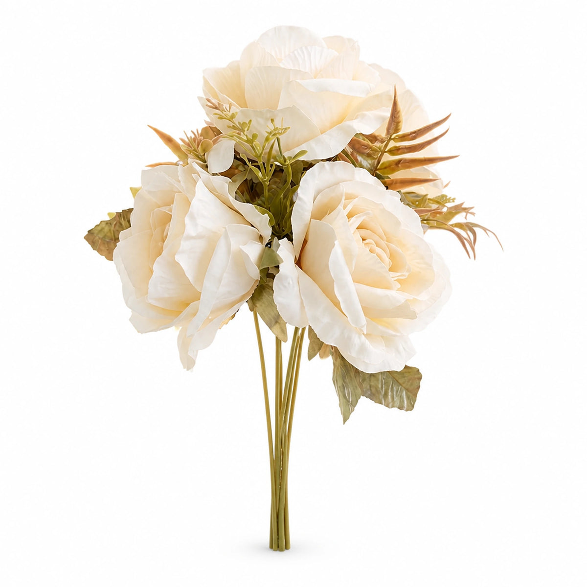 Hand-Tied Rose Bouquet — Ivory studio view