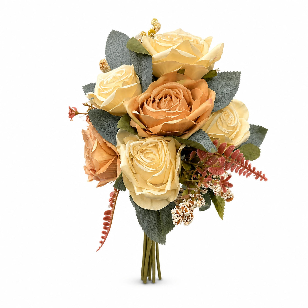 Pink, White & Beige Floral Bouquet — Beige studio view