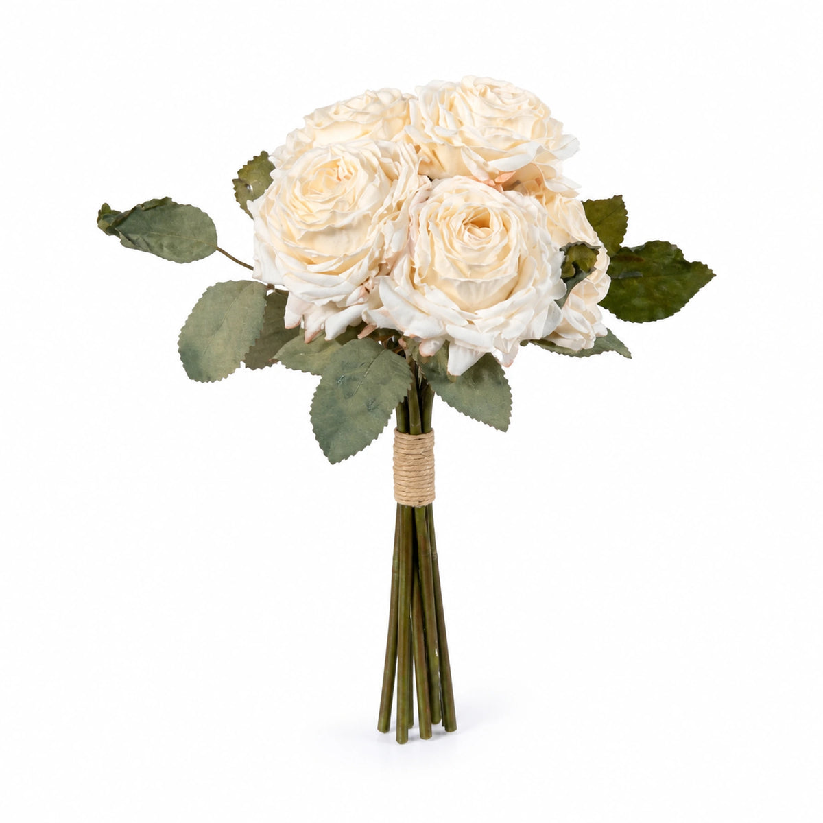 Preserved-Look Rose Bouquet, 6 Stems — Light Peach studio view