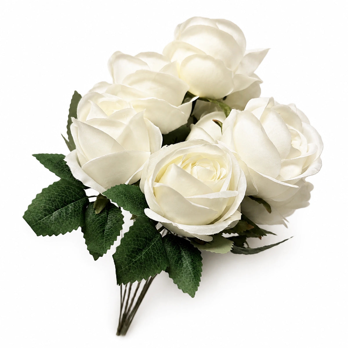 Beige & White Floral Bouquet — White studio view