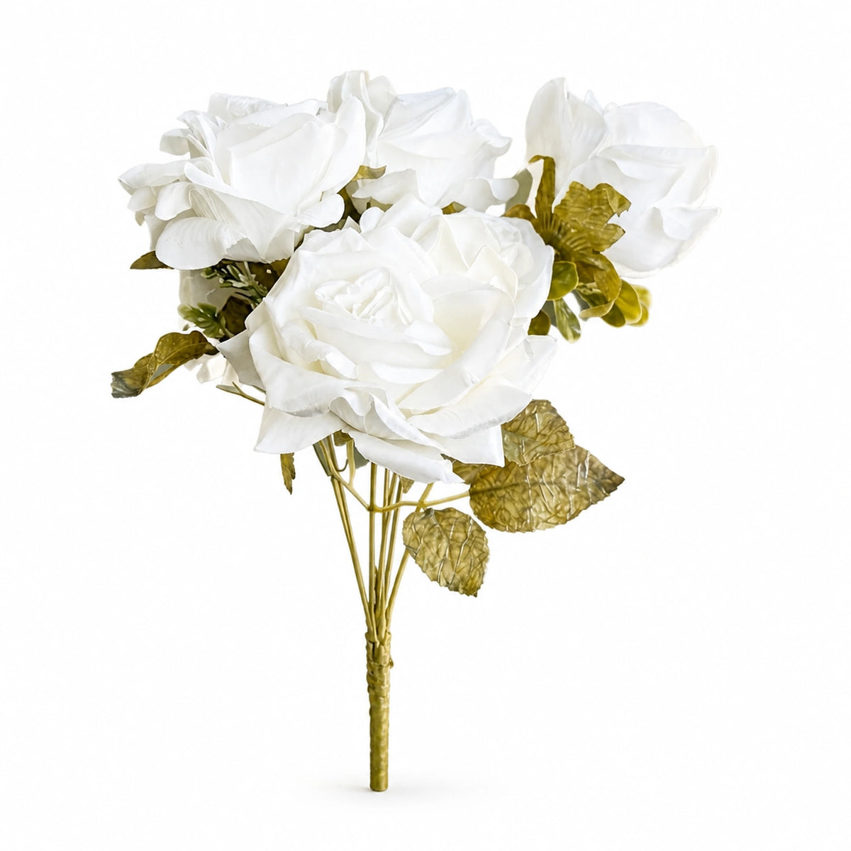 Hand-Tied Rose Bouquet — White studio view