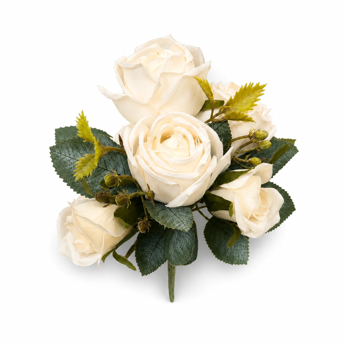 White Rose Mini Bouquet — White studio view