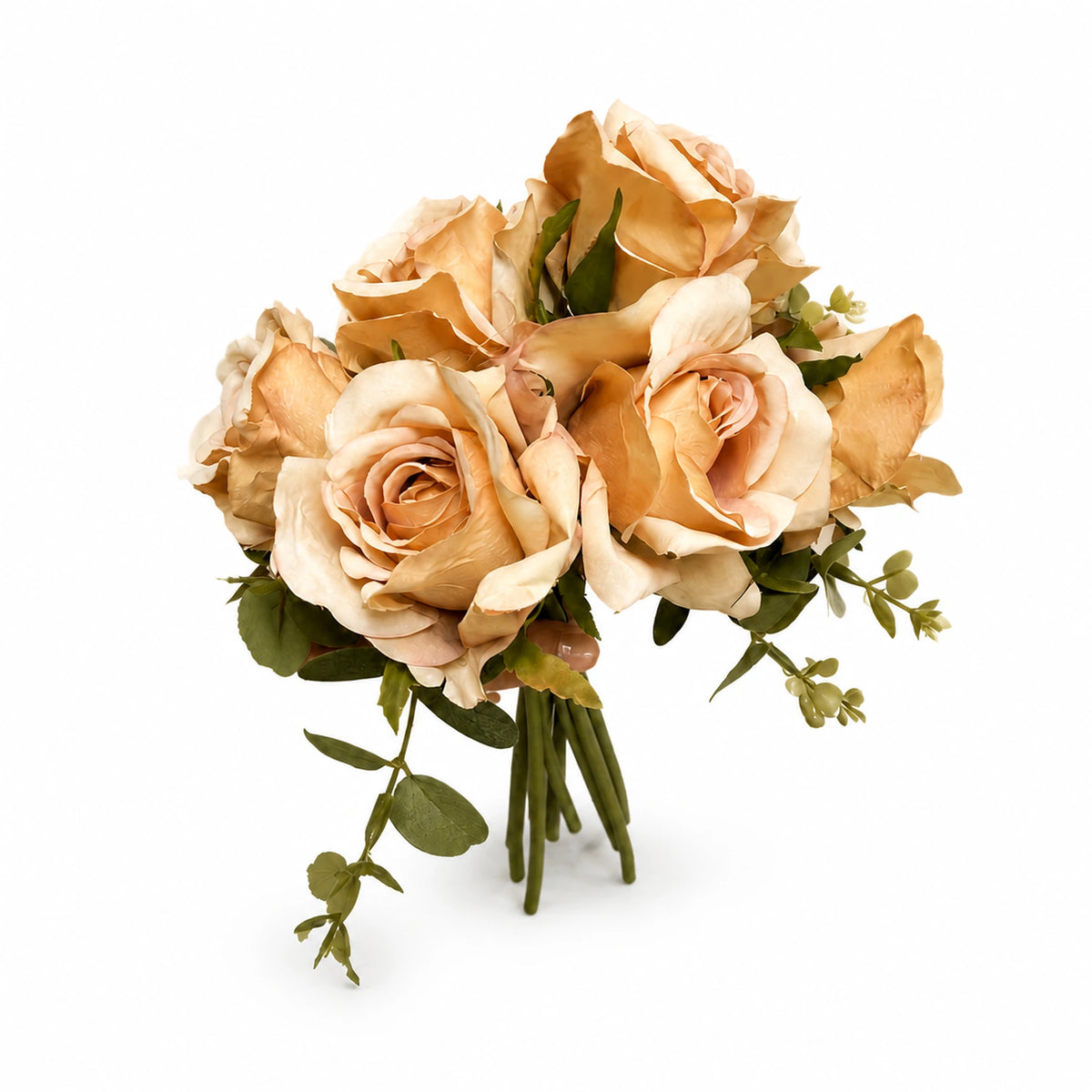 Blush Rose Bridal Bouquet — Beige studio view