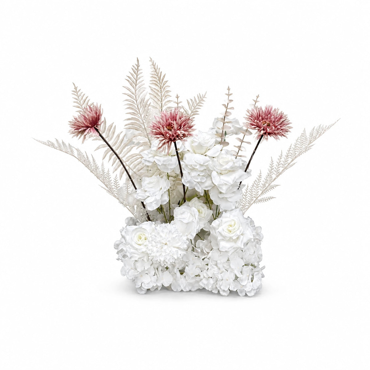 White Elegance Centerpiece — Pink studio view