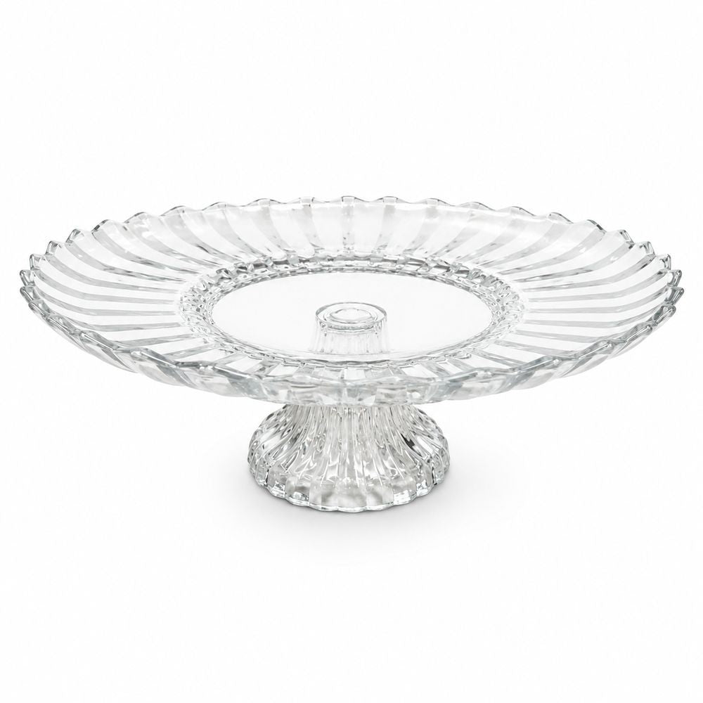 Round Glass Pedestal Stand, 29 x 10.5 cm