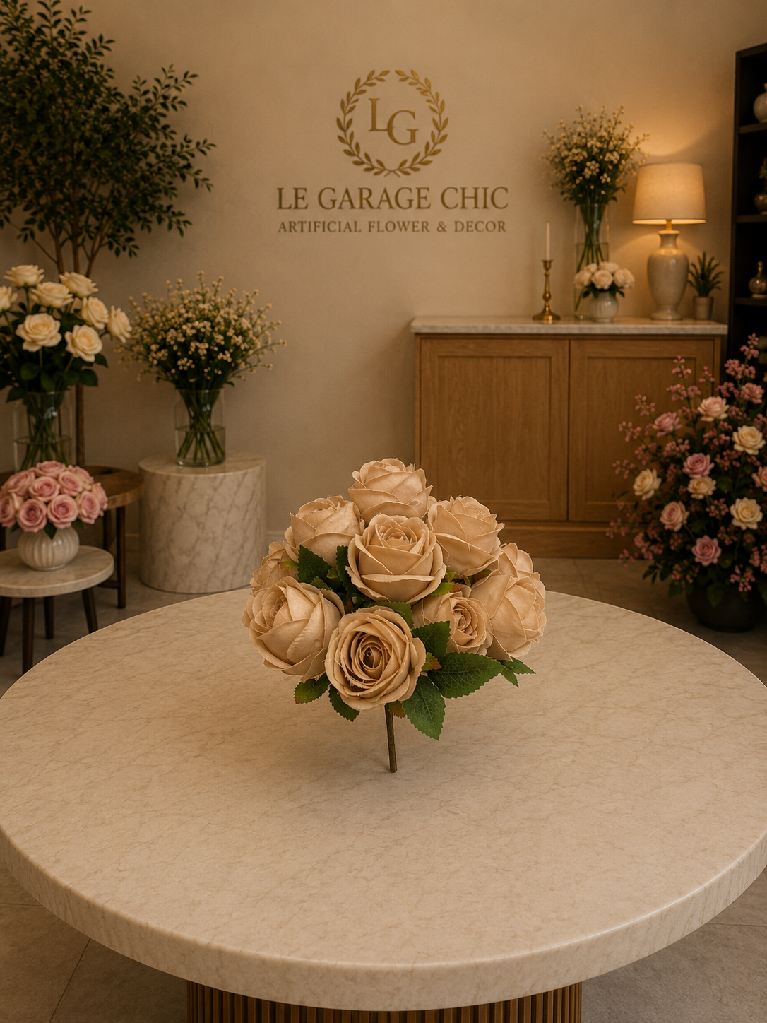 Beige & White Floral Bouquet