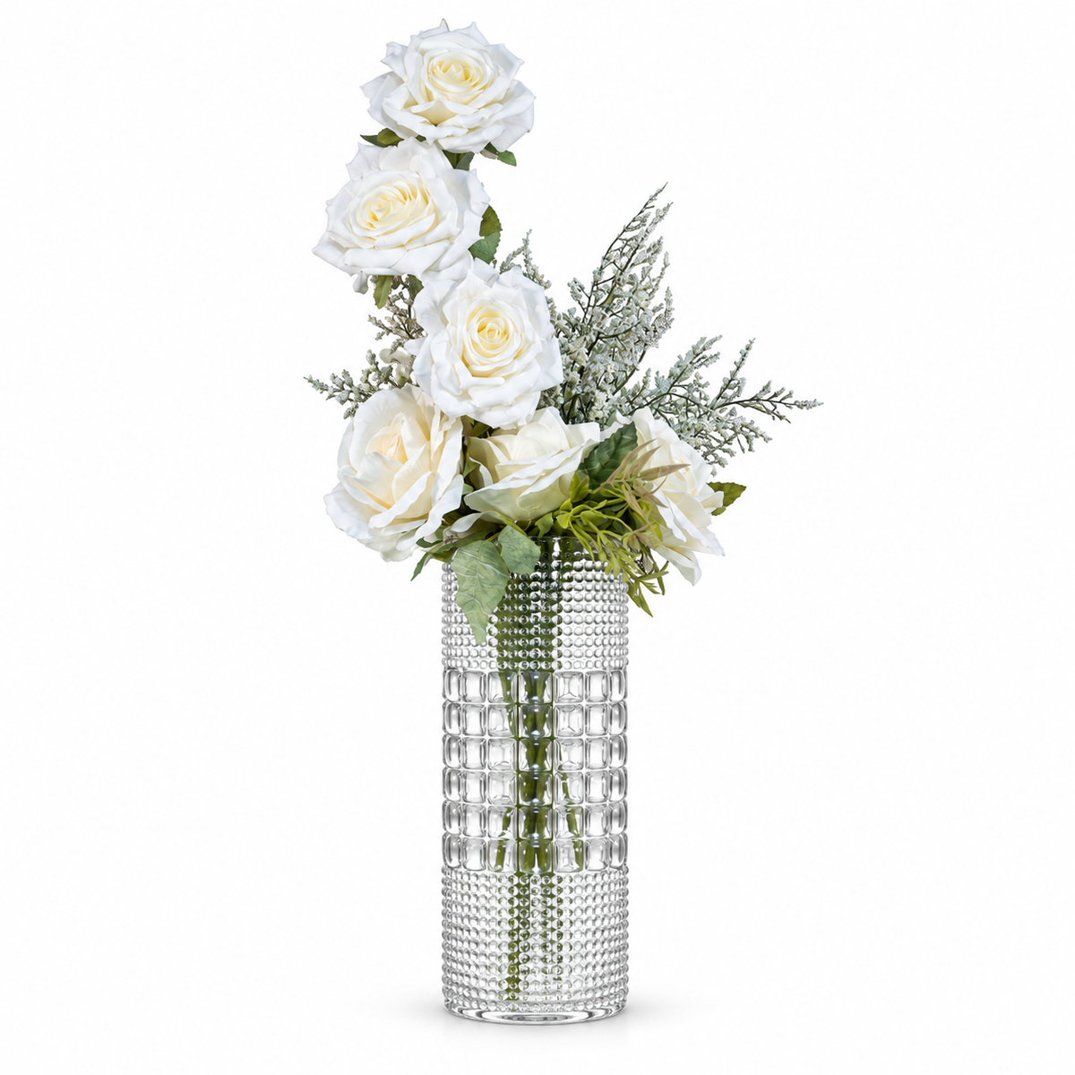 Roses Glass Vase Arrangement