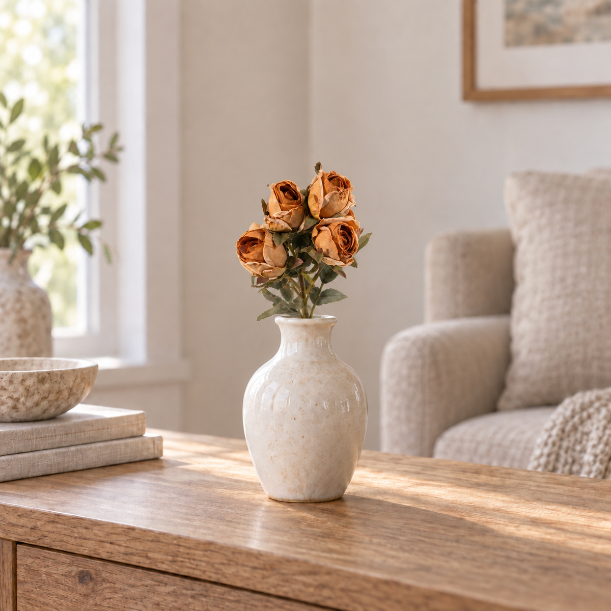 Rosebud Stem, Terracotta Or Burgundy