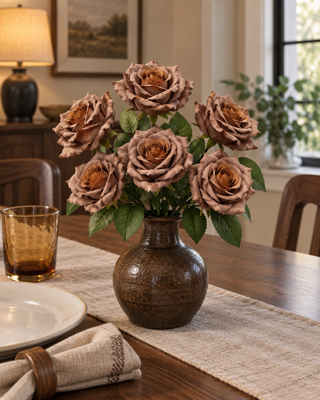 Rose Bouquet, 7 Heads, 42 cm