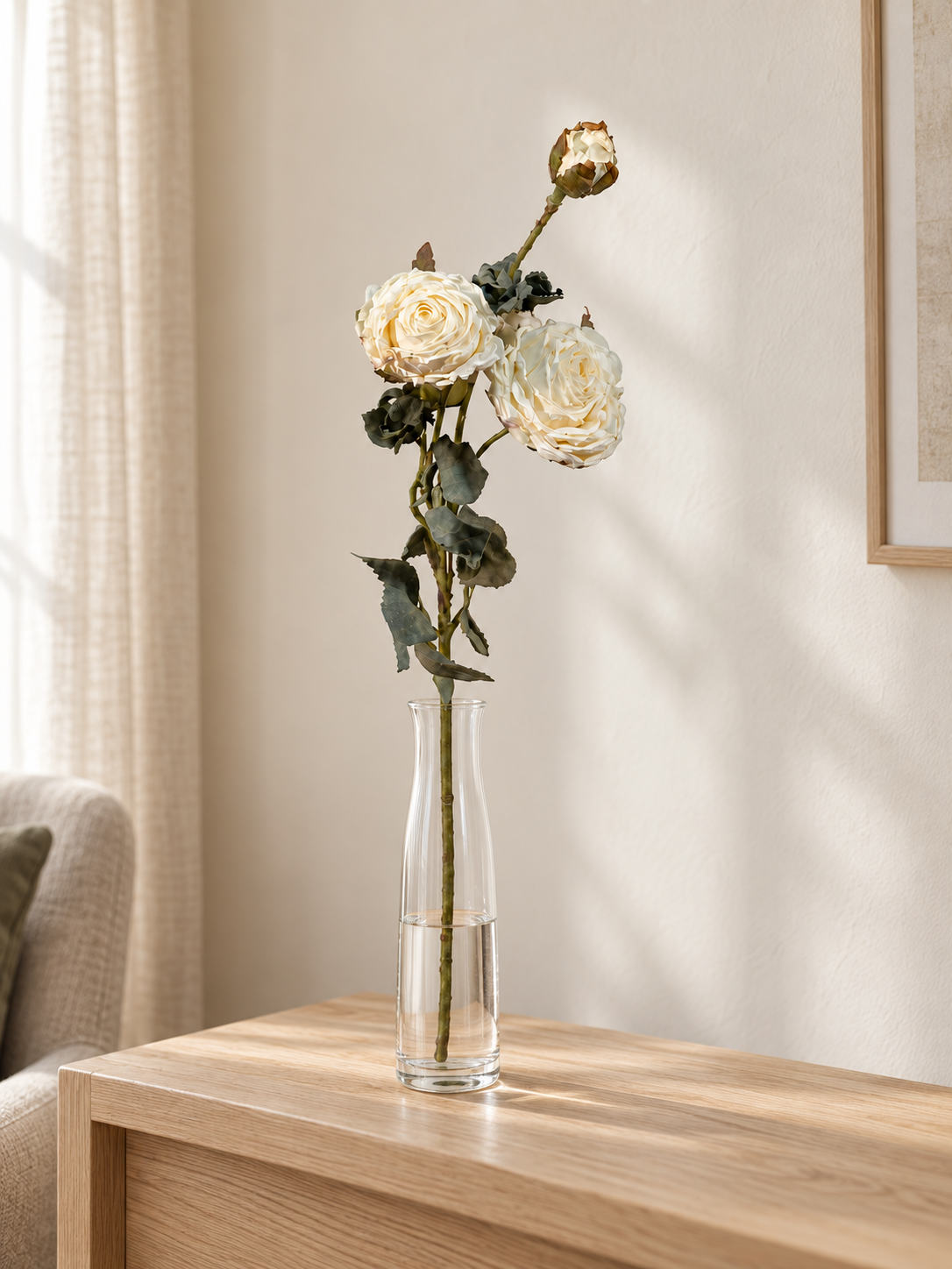 Triple-Bloom Rose Stem
