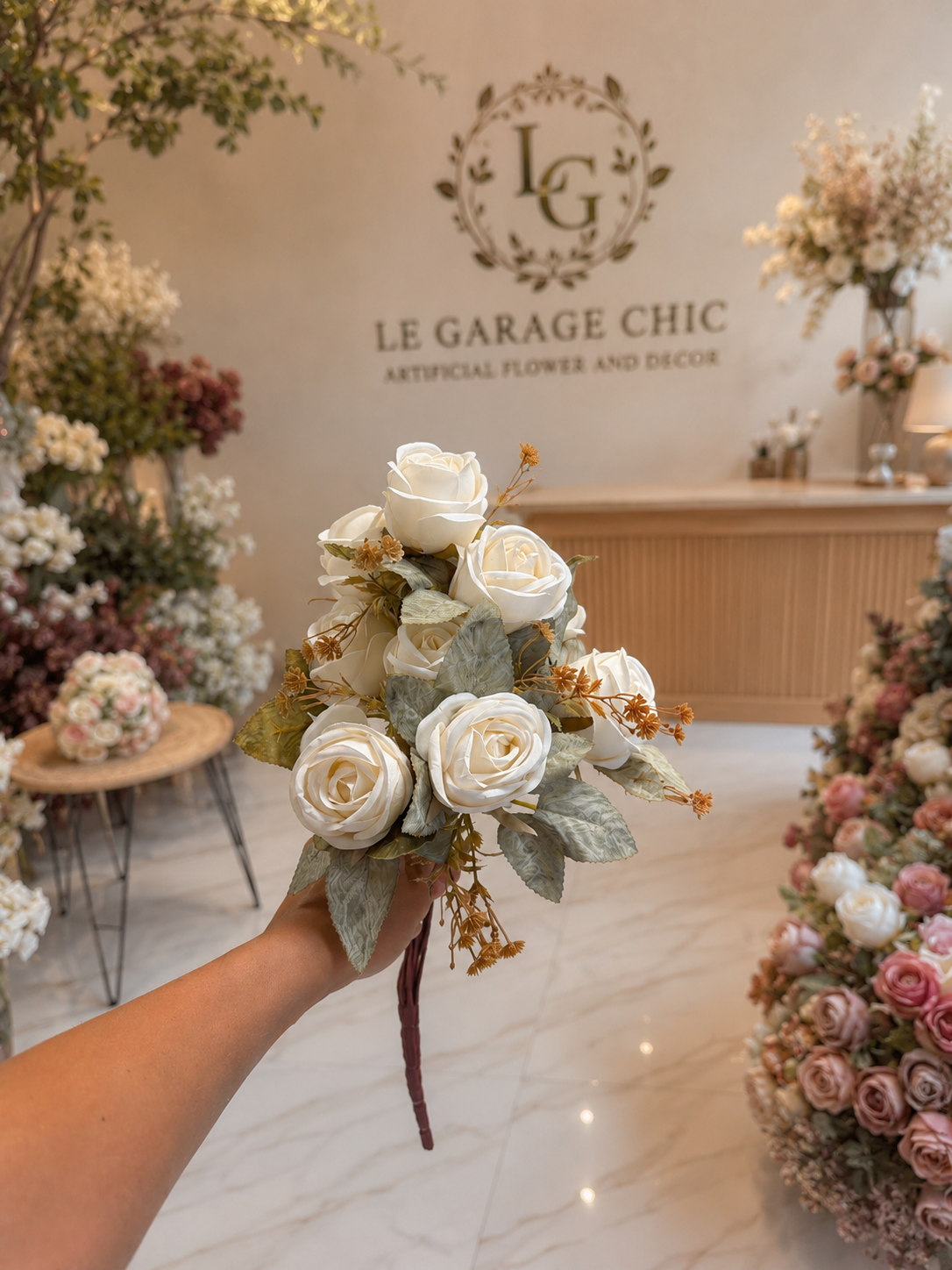 Burgundy, Terracotta & Cream Rose Bouquet