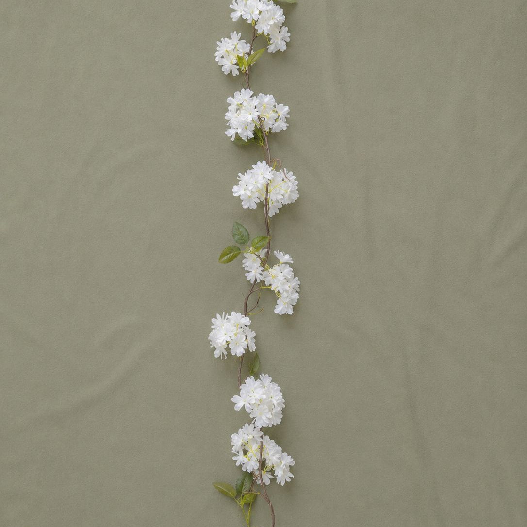 White & Pink Hydrangea Garland, 6.2 ft