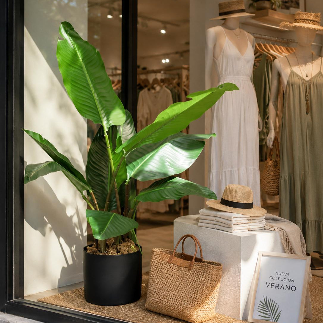 Tropical Green Leaf Tree with Pot