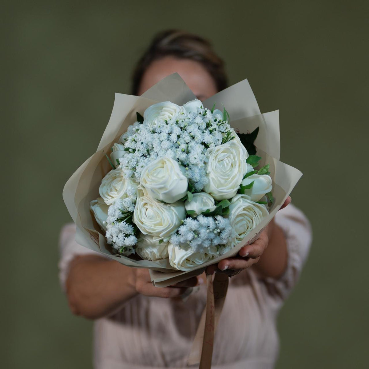 Petit Real-Touch Rose Bouquet, 10 in