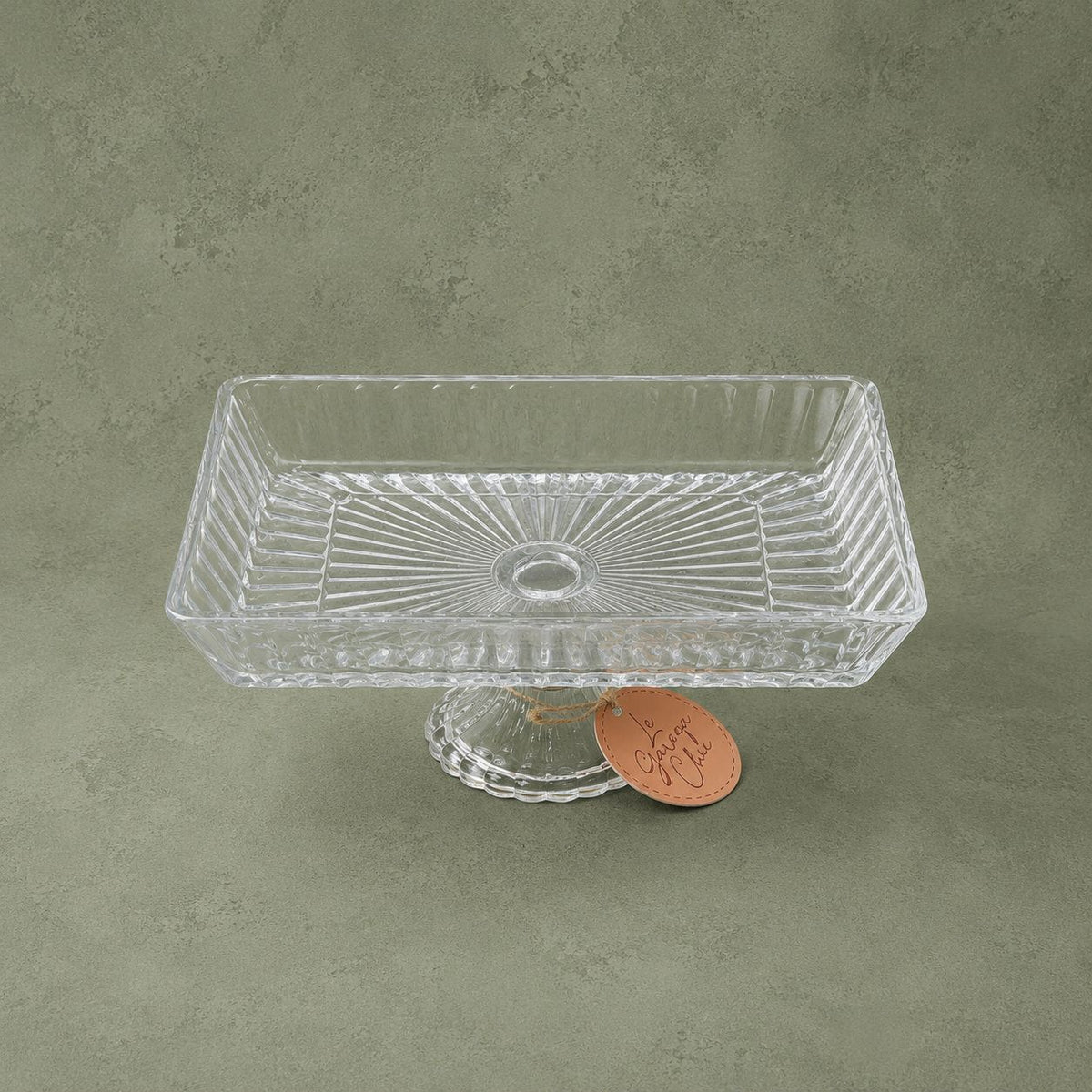 Rectangular Glass Cake Stand