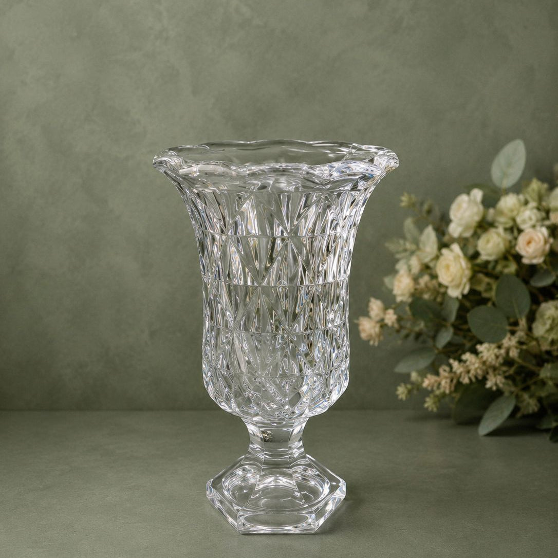Crystal Cut Glass Pedestal Vase