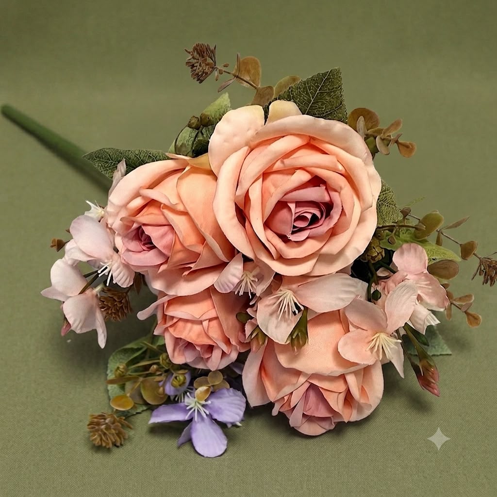 Rose Bouquet, Purple, Blue, Pink & White