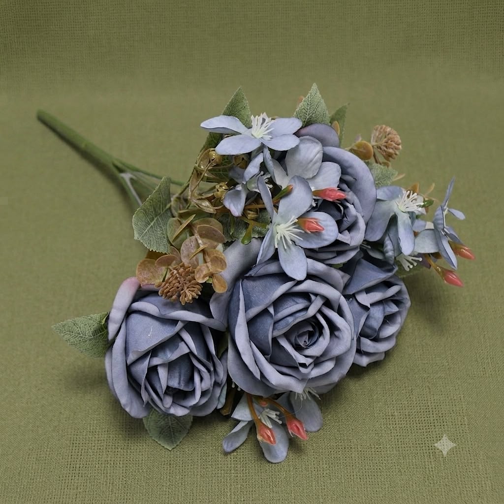 Rose Bouquet, Purple, Blue, Pink & White