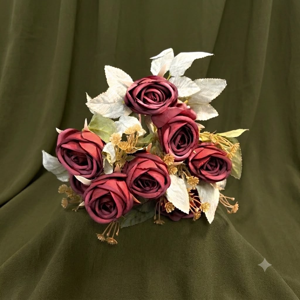 Burgundy, Terracotta & Cream Rose Bouquet