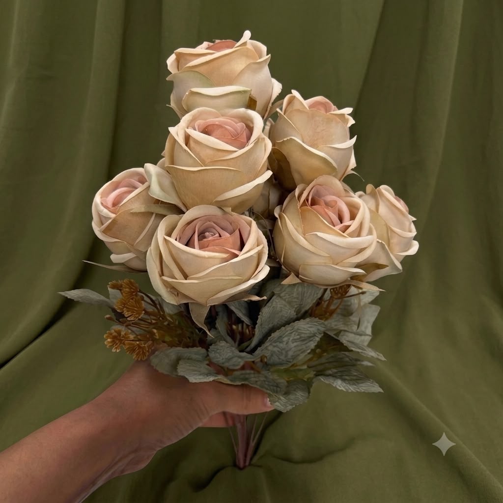 Burgundy, Terracotta & Cream Rose Bouquet