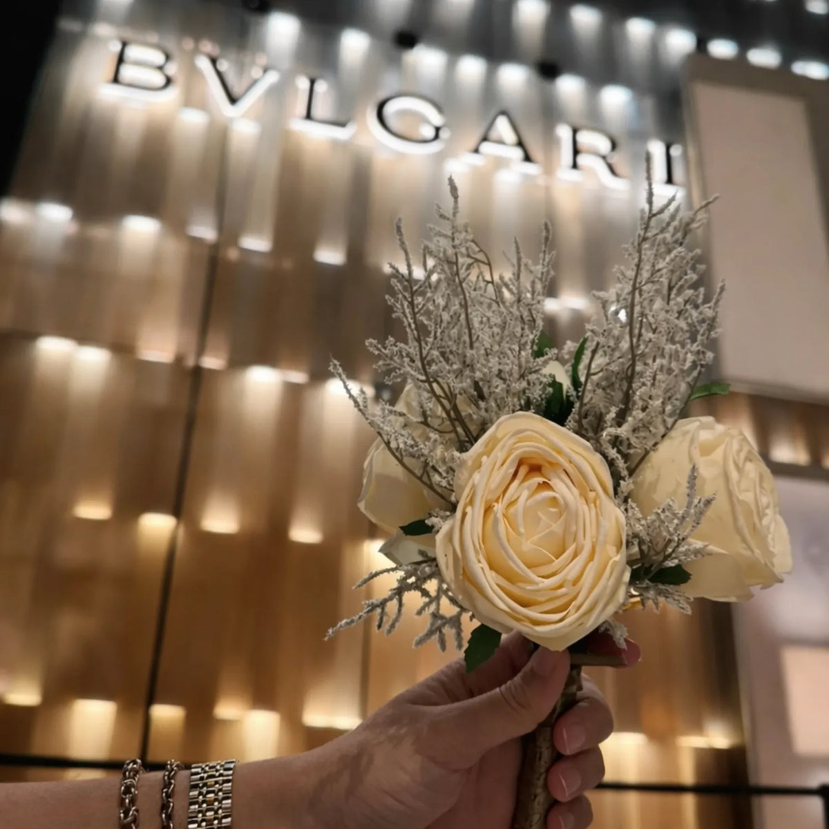 Real-Touch Bridal Rose Bouquet