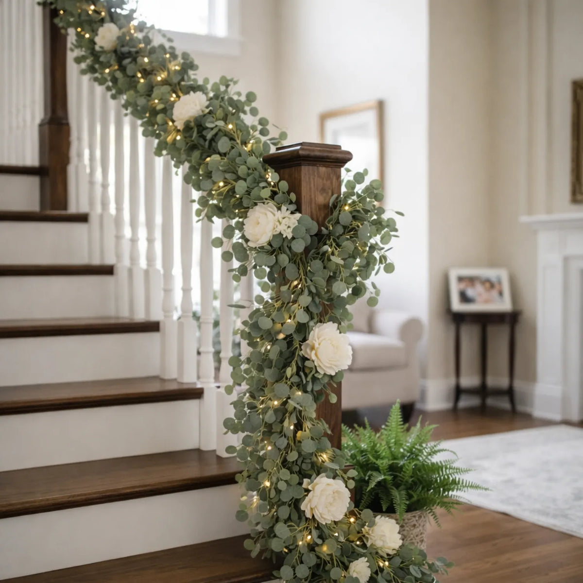 Silver Dollar Eucalyptus Garland, 6.9 ft