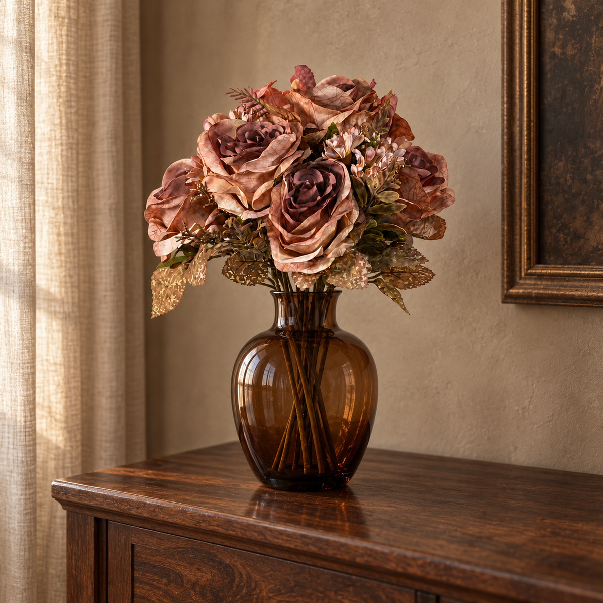 Peach Vintage Rose Bouquet — approved decorative scene