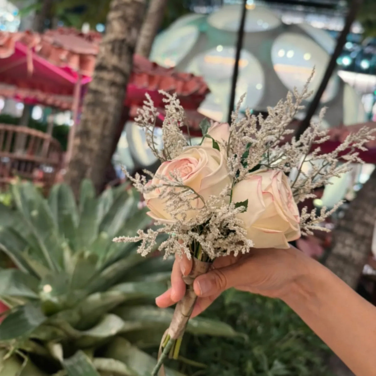Real-Touch Bridal Rose Bouquet