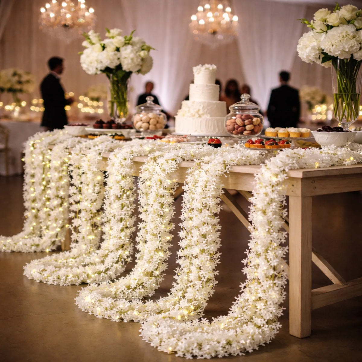 White Jasmine Garland, 6.2 ft