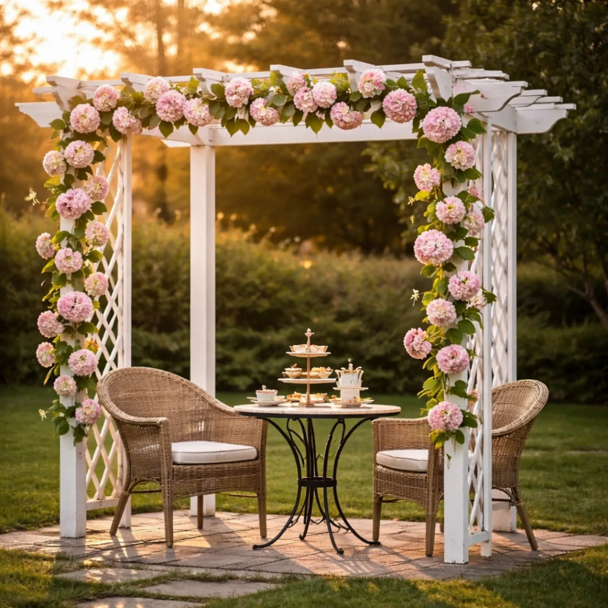 Hydrangea Garland, Blue & Pink
