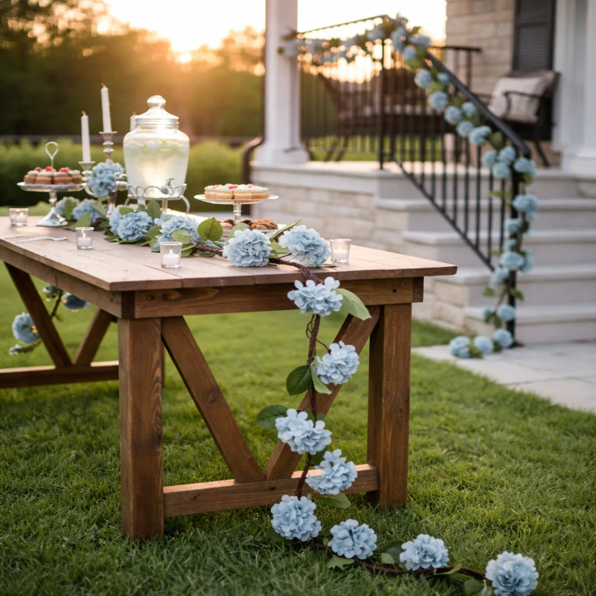 Hydrangea Garland, Blue & Pink