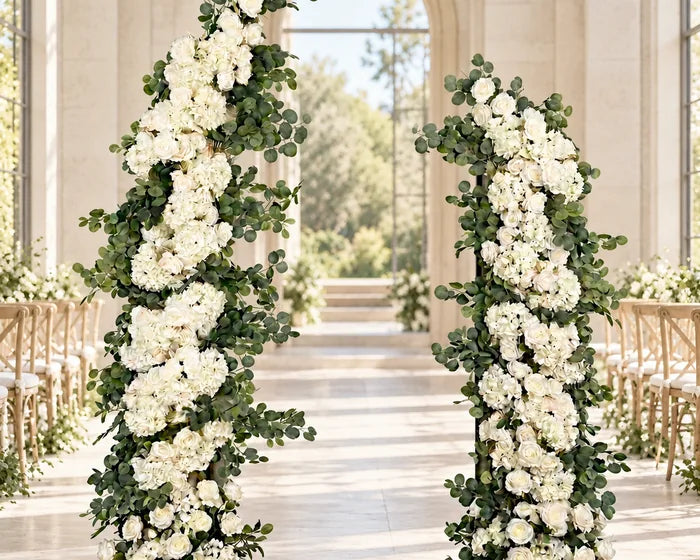 Decorative floral wall and arch